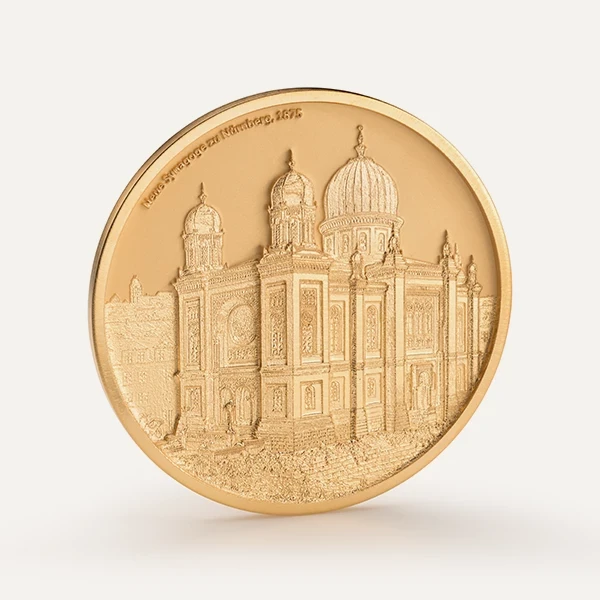 Medaille aus Gold mit Gravur