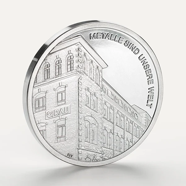 Silbermedaille mit Gravur