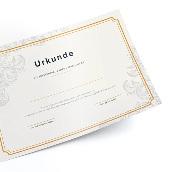 Medaillen – Urkunde und Gestaltung